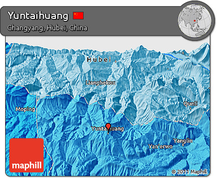Political 3D Map of Yuntaihuang