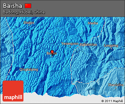 Political 3D Map of Baisha