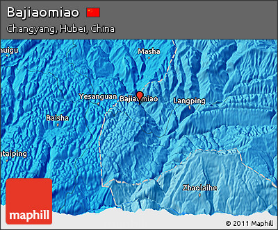 Political 3D Map of Bajiaomiao