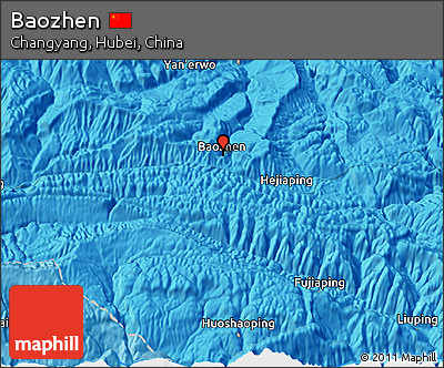 Political 3D Map of Baozhen