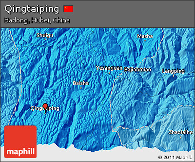Political 3D Map of Qingtaiping