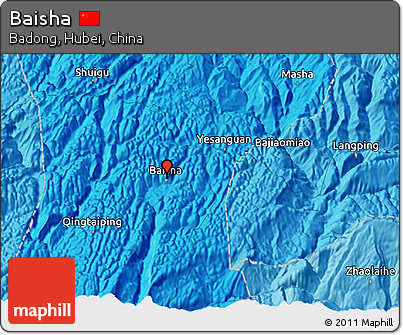 Political 3D Map of Baisha