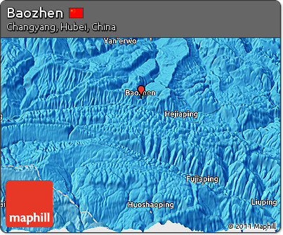 Political 3D Map of Baozhen