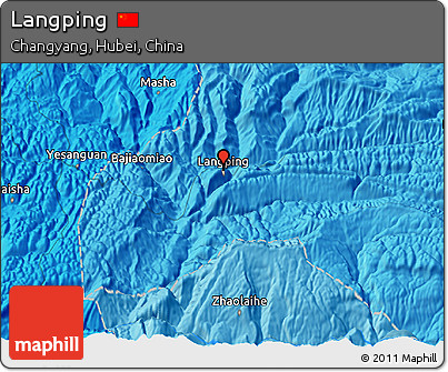 Political 3D Map of Langping