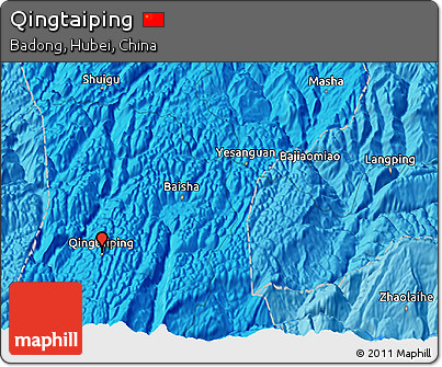 Political 3D Map of Qingtaiping