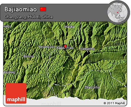 Satellite 3D Map of Bajiaomiao