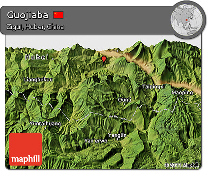 Satellite 3D Map of Guojiaba