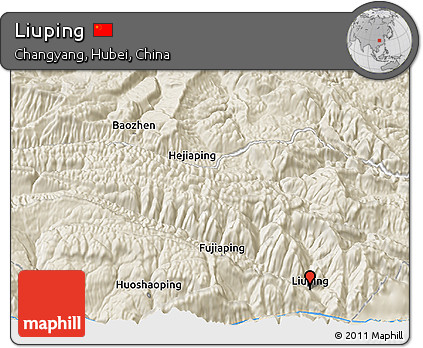 Shaded Relief 3D Map of Liuping