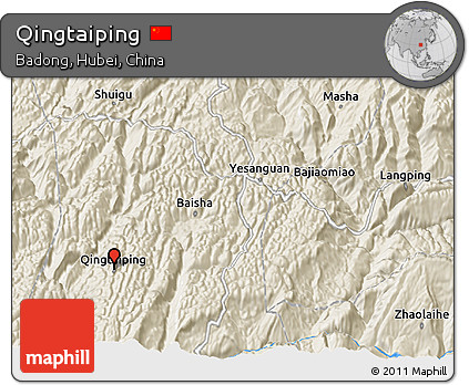 Shaded Relief 3D Map of Qingtaiping