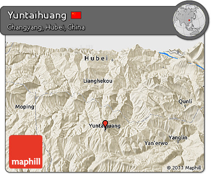 Shaded Relief 3D Map of Yuntaihuang