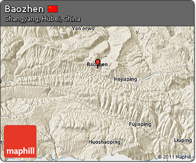 Shaded Relief 3D Map of Baozhen