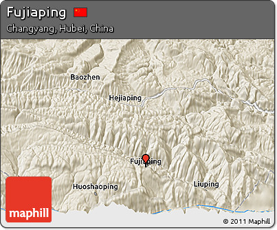 Shaded Relief 3D Map of Fujiaping