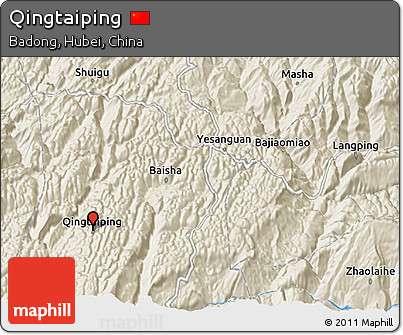 Shaded Relief 3D Map of Qingtaiping
