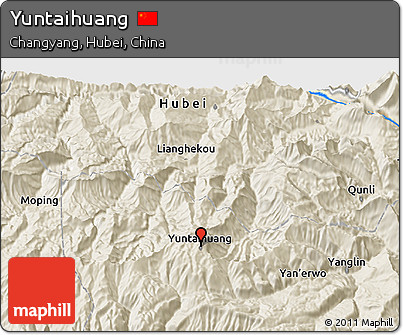 Shaded Relief 3D Map of Yuntaihuang