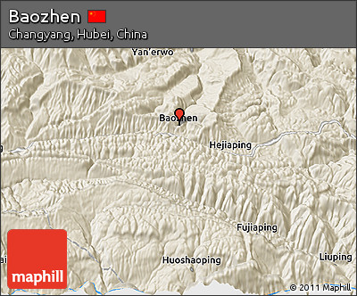 Shaded Relief 3D Map of Baozhen