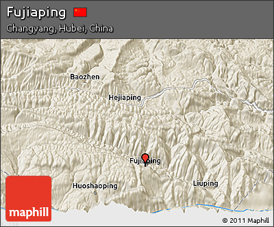 Shaded Relief 3D Map of Fujiaping