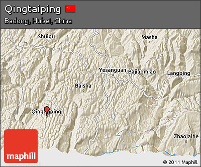 Shaded Relief 3D Map of Qingtaiping