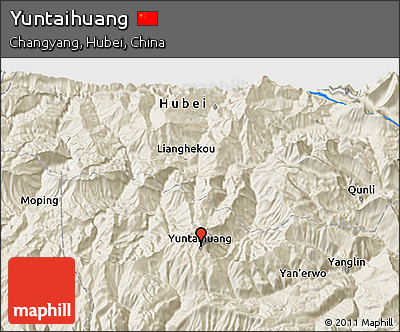 Shaded Relief 3D Map of Yuntaihuang