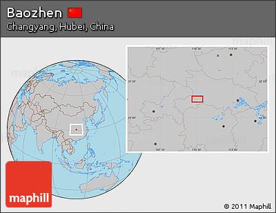 Gray Location Map of Baozhen