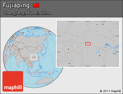 Gray Location Map of Fujiaping