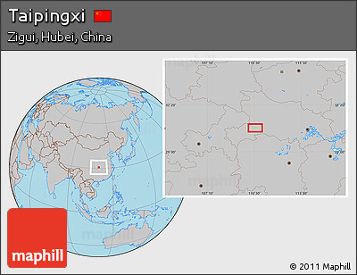 Gray Location Map of Taipingxi