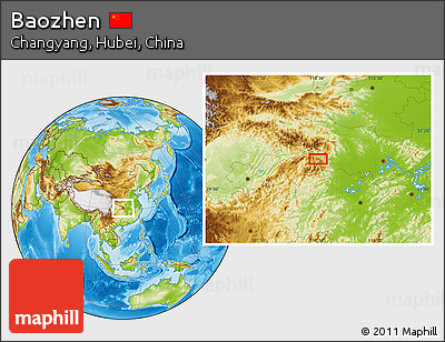 Physical Location Map of Baozhen