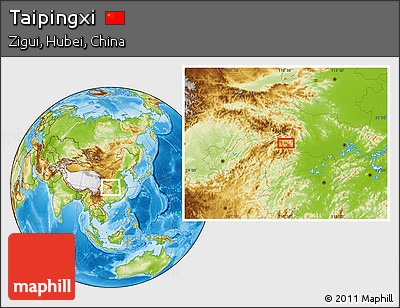 Physical Location Map of Taipingxi