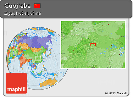 Political Location Map of Guojiaba