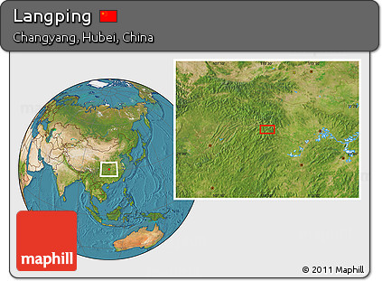 Satellite Location Map of Langping
