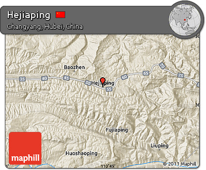 Shaded Relief Map of Hejiaping