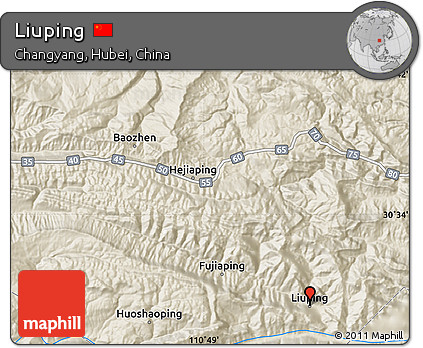 Shaded Relief Map of Liuping