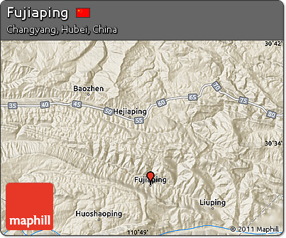 Shaded Relief Map of Fujiaping
