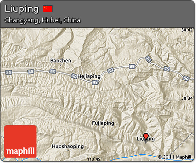 Shaded Relief Map of Liuping