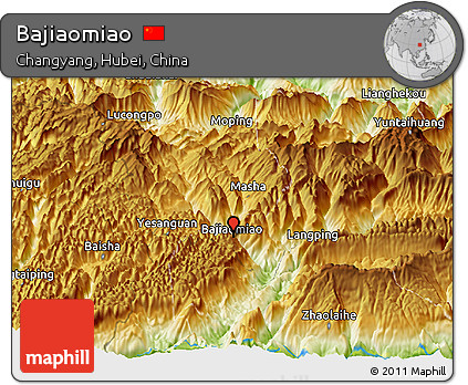Physical Panoramic Map of Bajiaomiao