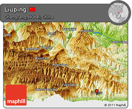 Physical Panoramic Map of Liuping