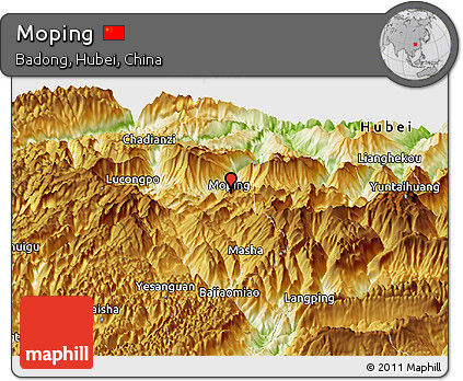Physical Panoramic Map of Moping