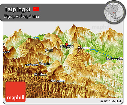 Physical Panoramic Map of Taipingxi