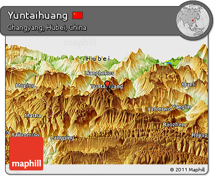 Physical Panoramic Map of Yuntaihuang