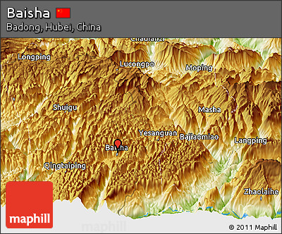 Physical Panoramic Map of Baisha