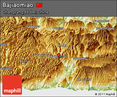 Physical Panoramic Map of Bajiaomiao