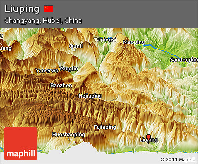Physical Panoramic Map of Liuping