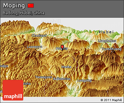 Physical Panoramic Map of Moping
