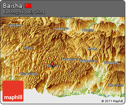 Physical Panoramic Map of Baisha
