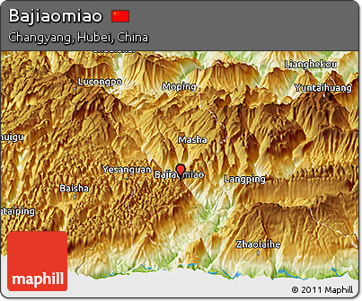 Physical Panoramic Map of Bajiaomiao