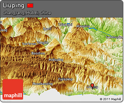 Physical Panoramic Map of Liuping