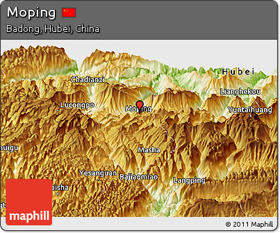 Physical Panoramic Map of Moping