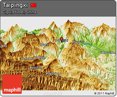 Physical Panoramic Map of Taipingxi