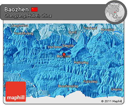 Political Panoramic Map of Baozhen