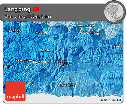 Political Panoramic Map of Langping