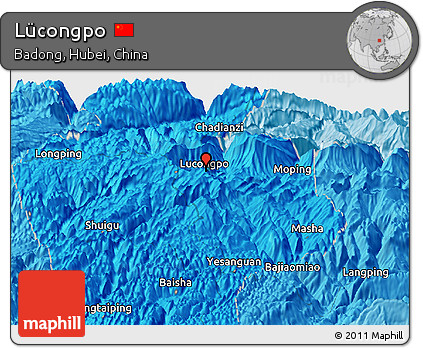 Political Panoramic Map of Lücongpo